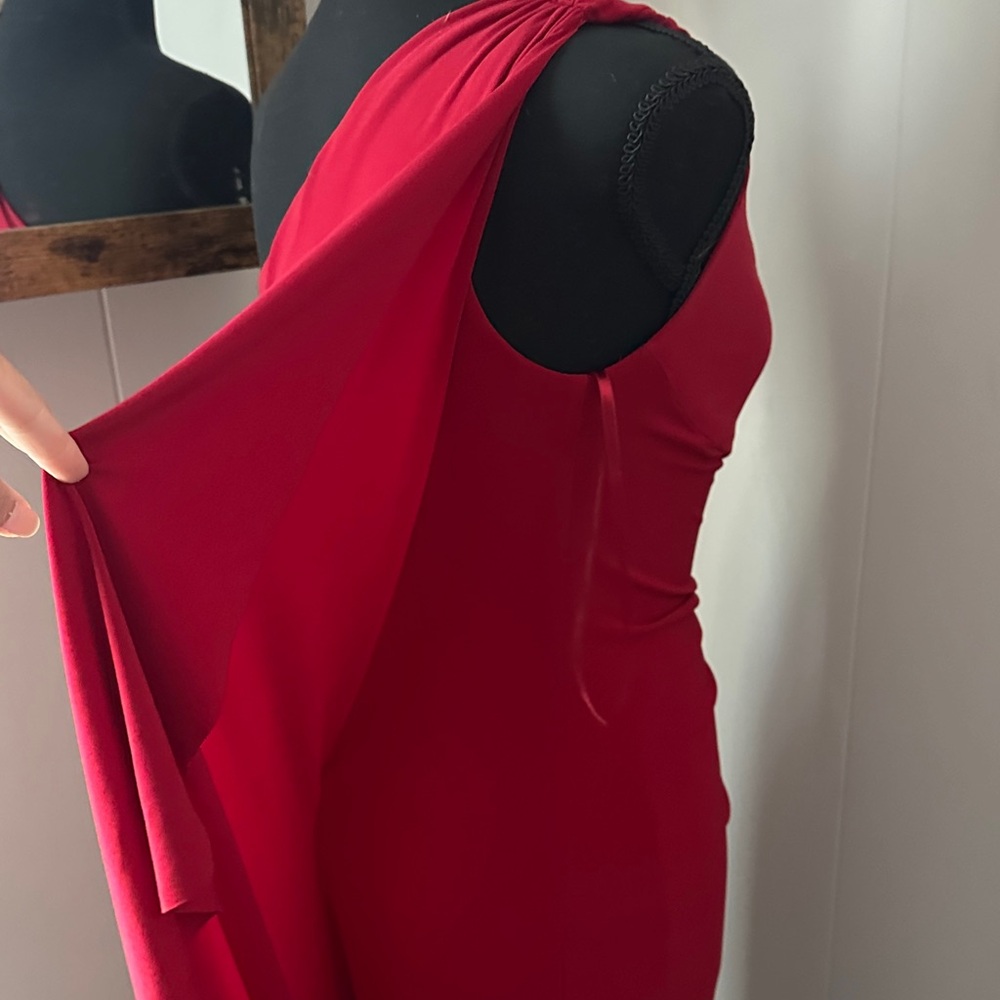 Ralph Lauren Elegant Red One-Shoulder Dress - Picture 5 of 8